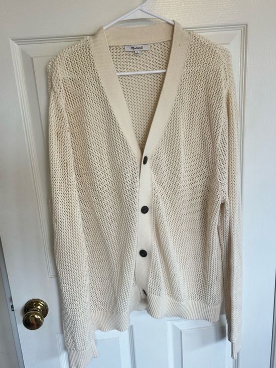 Madewell Other - Madewell Cream Open-Knit Button Cardigan | Size L | Cozy Costal Grandma